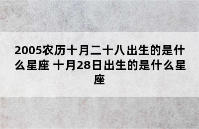 2005农历十月二十八出生的是什么星座 十月28日出生的是什么星座